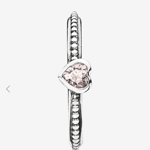 💛 Pandora 925 Silver One Love Pink Sapphire Heart Ring - Picture 3 of 4